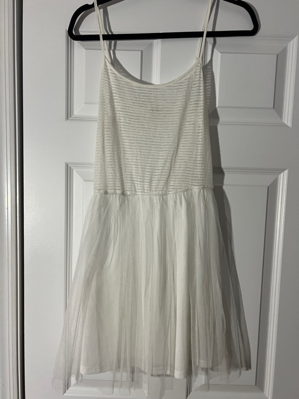 Hem & Thread White Striped Bodice Tulle Dress